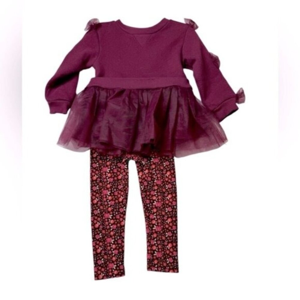 Blueberi Boulevard Toddler Girls Cranberry Tunic & Legging Set 2T